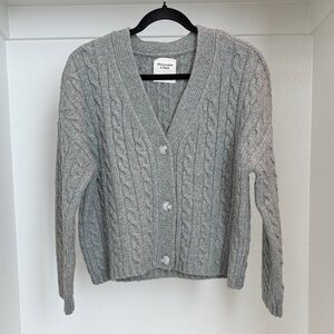 Abercrombie & Fitch Gray Cable Knit Cardigan